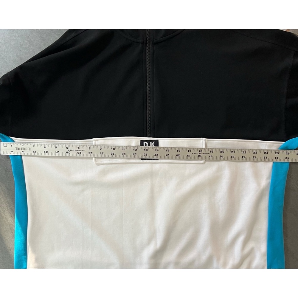 NWT DKNY Sport Pullover 1/2 Zip Up Color Block Sweatshirt Blue Black Size XXL - Picture 10 of 10